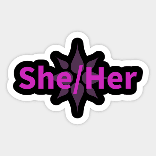 she/her flower Sticker